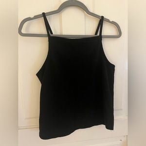 madewell black square neck tank top